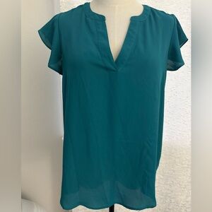 Adrianna Papell Teal V-Neck Tunic